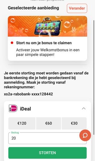 LeoVegas.nl geld storten met ideal