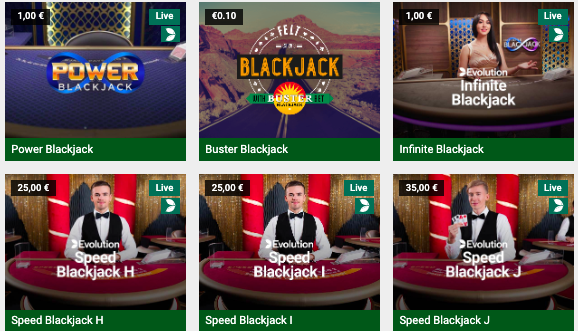 blackjack varianten