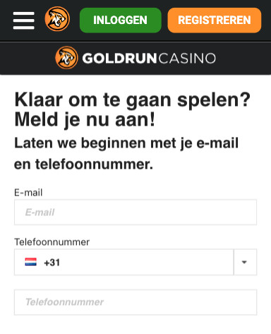 Goldrun Casino Nederland: Registratie