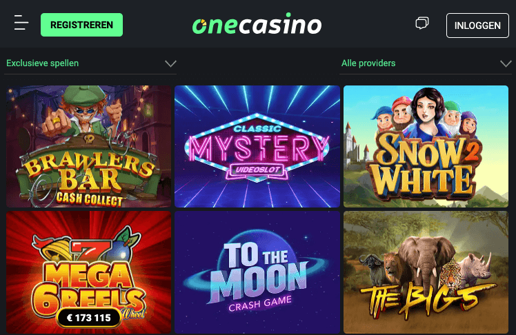 One Casino review - exclusieve spellen