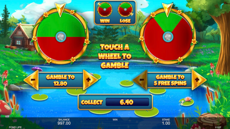 Pond Life-slot in een Nederlands online casino, Gamble-functie